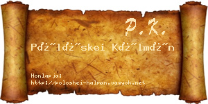 Pölöskei Kálmán névjegykártya